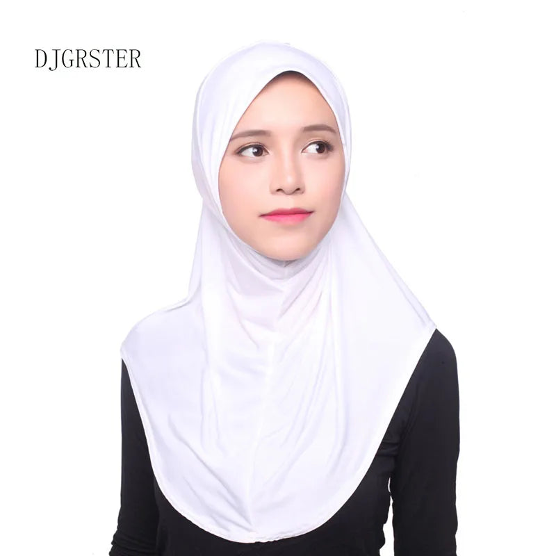 DJGRSTER Muslim Hijab Islamic Jersey Turban Women Black Ninja Underscarf Caps Instant Head Scarf Full Cover Inner Coverings