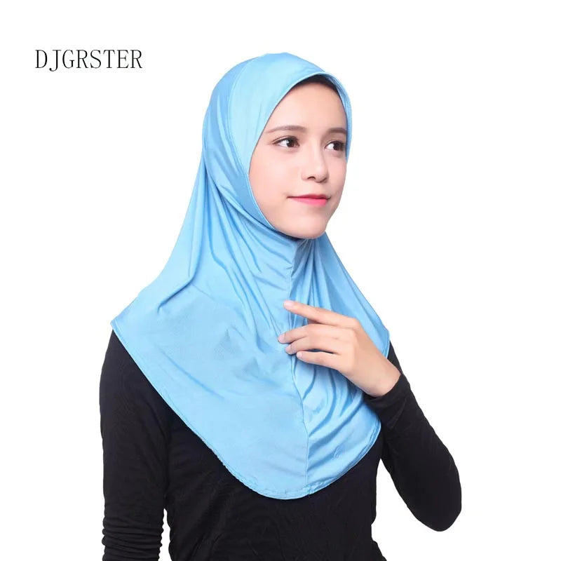 DJGRSTER Muslim Hijab Islamic Jersey Turban Women Black Ninja Underscarf Caps Instant Head Scarf Full Cover Inner Coverings