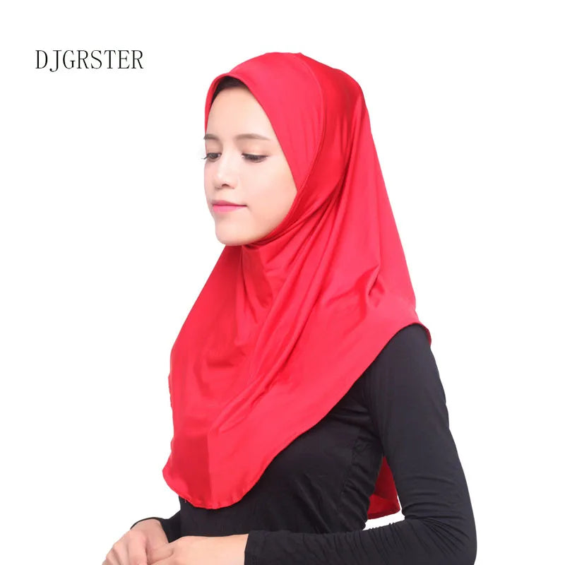 DJGRSTER Muslim Hijab Islamic Jersey Turban Women Black Ninja Underscarf Caps Instant Head Scarf Full Cover Inner Coverings