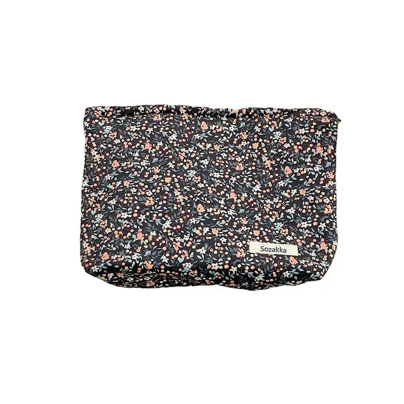 Large Capacity Portable Toiletry Bag Skincare Organizer Daily Clutch Bag Ins Fashion Retro Floral Cosmetic Bag Makeup Pouch